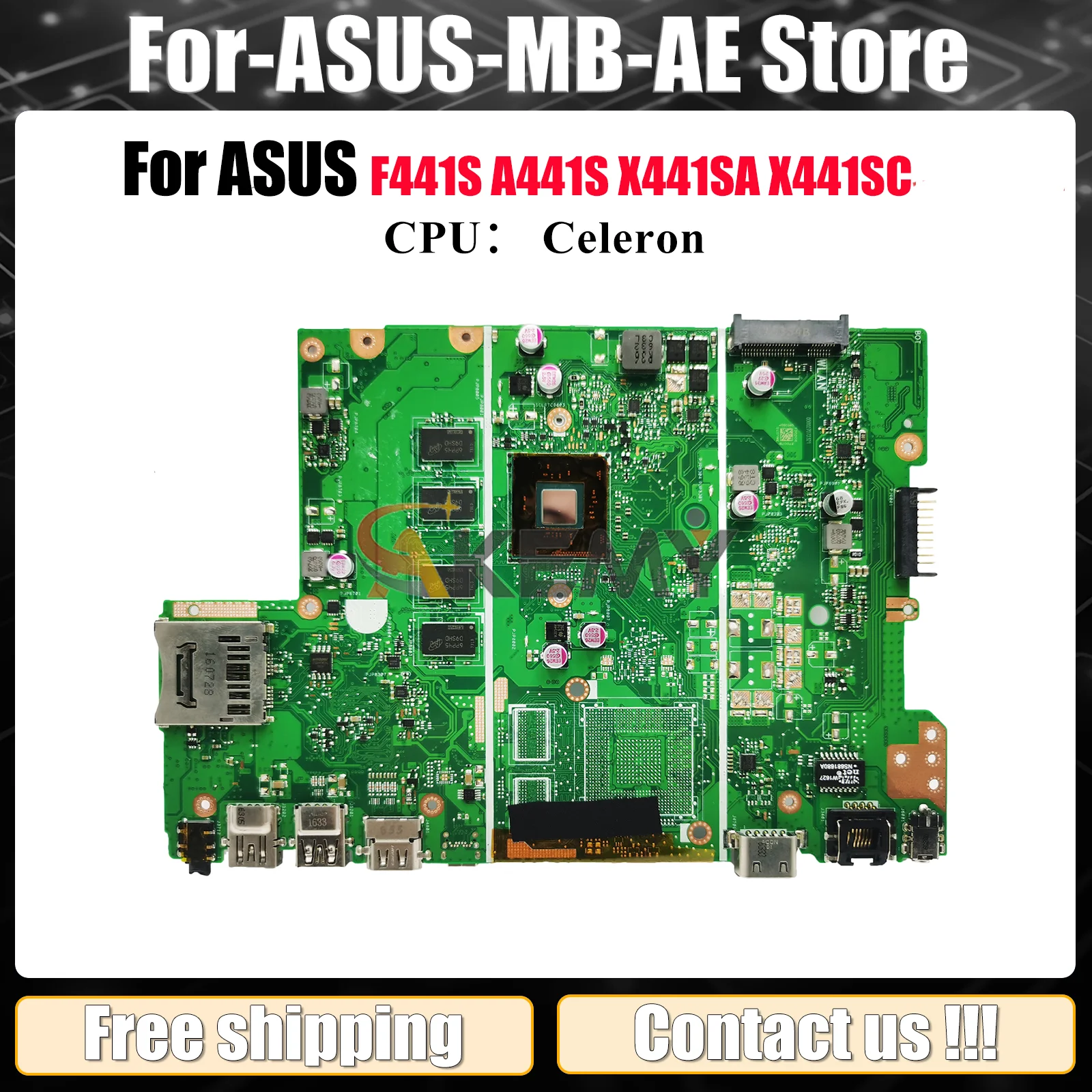 

X441SA Материнская плата для ноутбука ASUS VivoBook X441SA A441S X441SC F441S X441S Материнская плата с процессором Celeron 100% тестирование ОК быстрая доставка