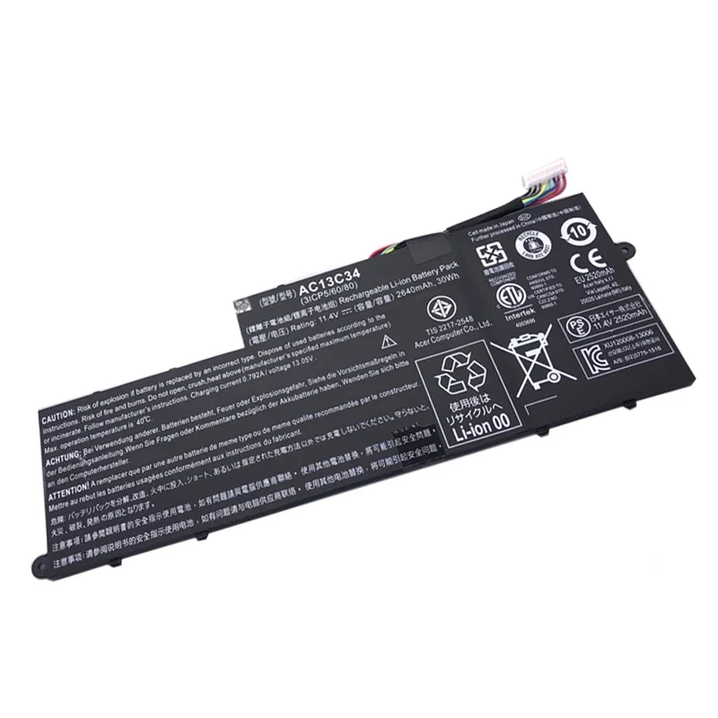 WHOLESALE New AC13C34 Laptop Battery for Acer Aspire V5-122P V5-132 E3-111 E3-112 ES1-111M MS237 KT.00303.005 11.4V 2640mAh 30WH