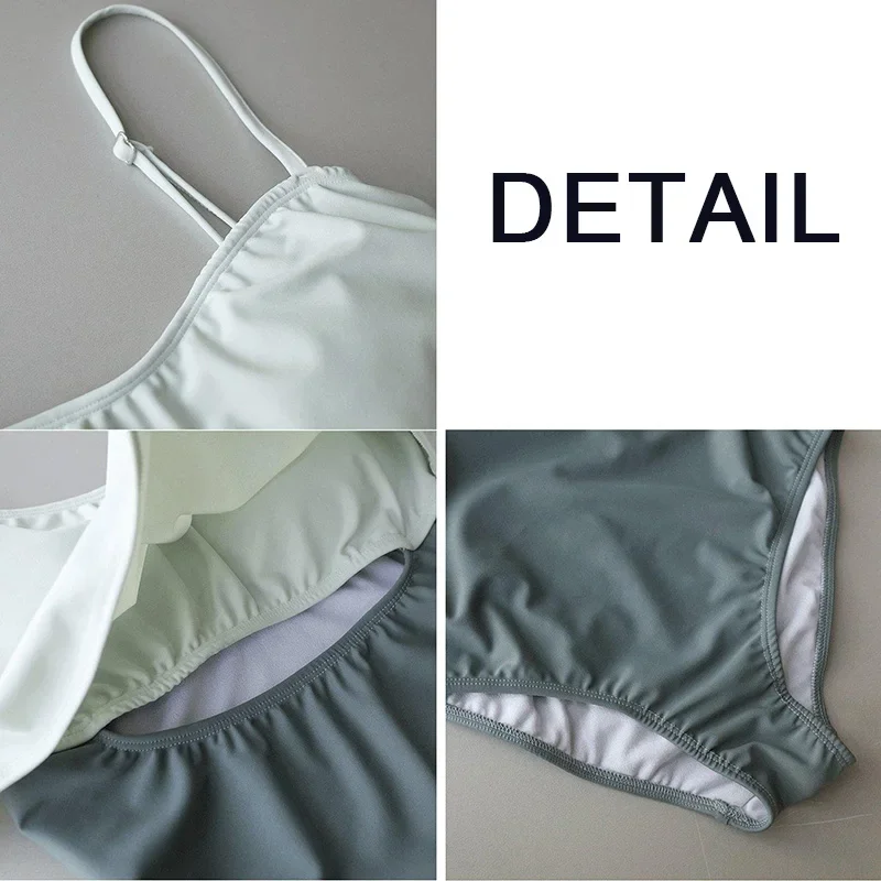 Cover-up Dames Koreaanse stijl Mori Girl Slim Hollow Out Panelen Eendelig Sexy Spaghetti Band Badmode Gezellig Zomervakantie Chic