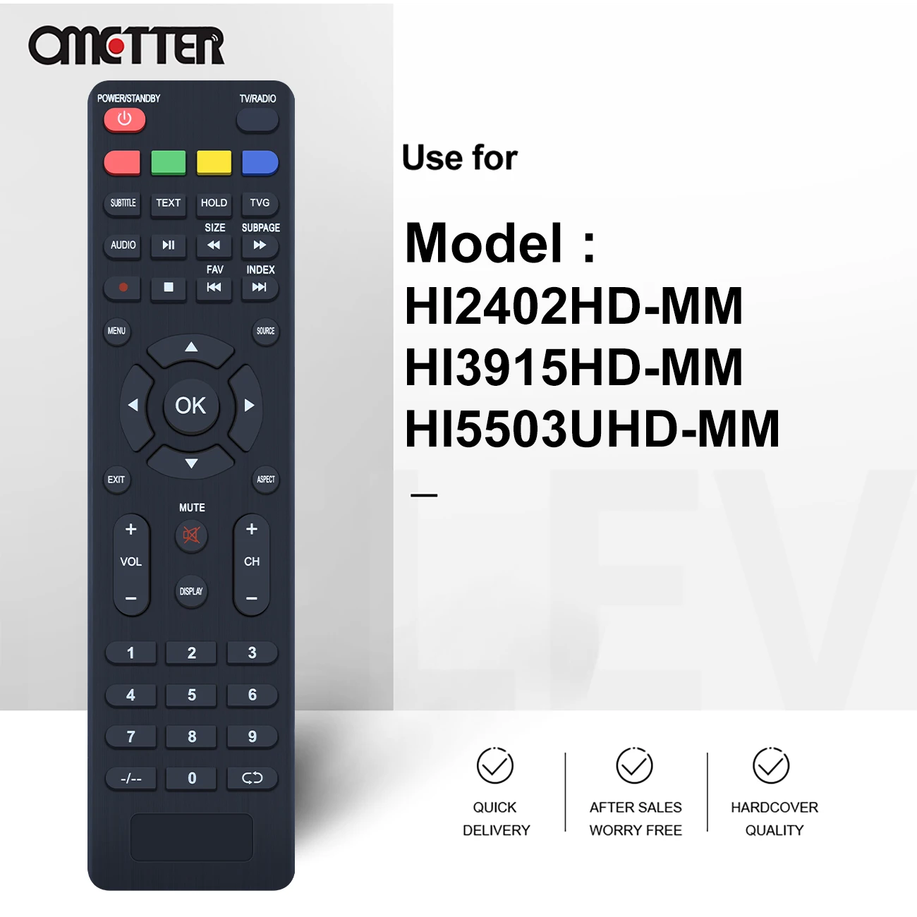 For HIGH ONE HIGHONE 965364-HI5503UHD-MM 964713-HI2402HD-MM 972979-HI3915HD-MM Smart LCD TV Remote Control
