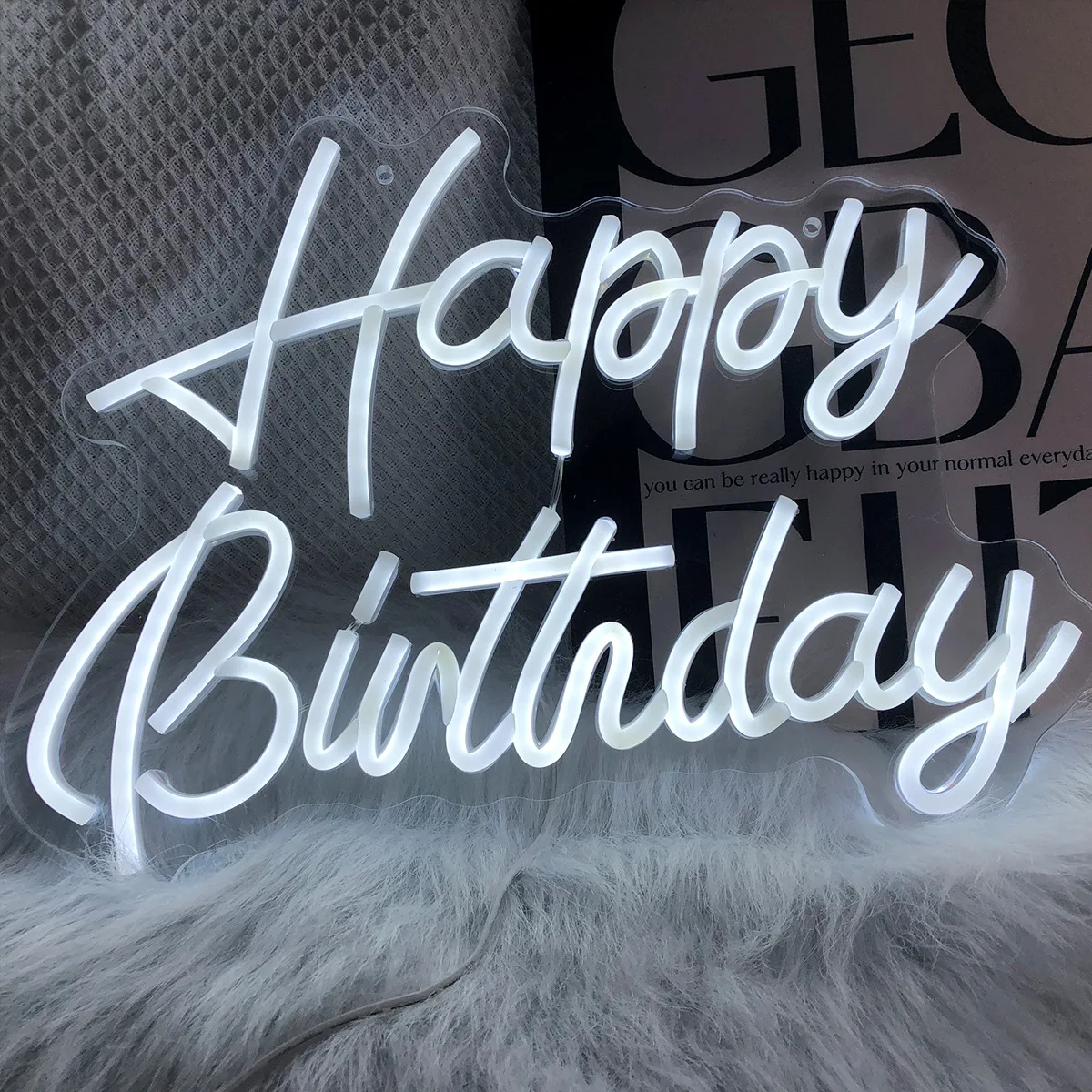 

Happy Birthday Neon Sign for Wall Decor, Happy Birthday Light up Sign USB Powered LED Neon light Signs for Backdrop Birthday Par