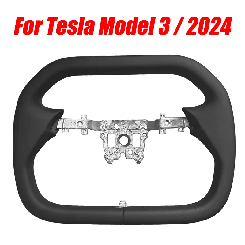 Volante stile Cybertruck per Tesla nuovo modello 3 2024 accessori modificati in pelle Napa riscaldata