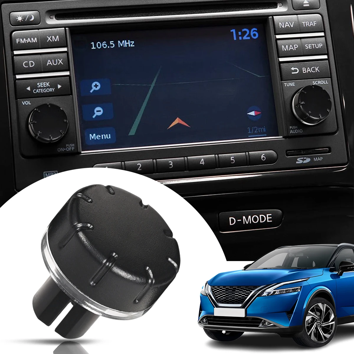 Radio Knob Button Volume Stereo Tuner FOR NISSAN QASHQAI - JUKE - NOTE-MICRA AK