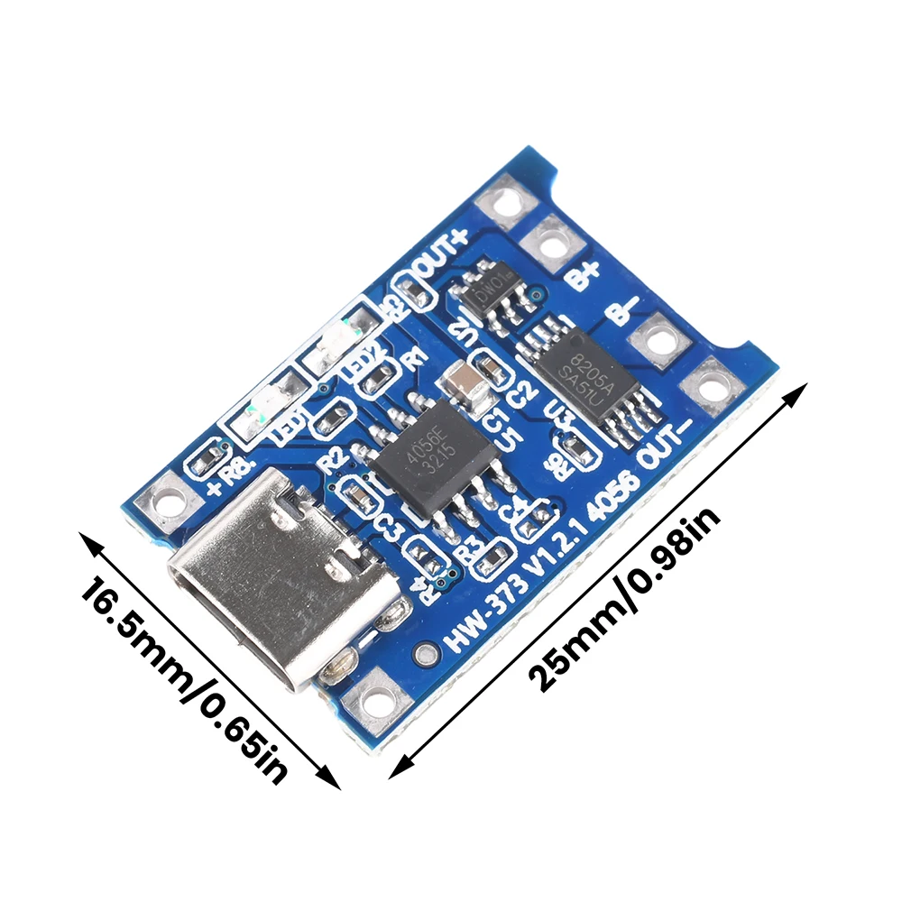TP4056 Typ-C USB 5V 1A 18650 Lithium-Batterie-Ladegerät TP4056 Modul Ladeplatine mit Schutzfunktion Doppelfunktion 1A Li-Ion – Detail 9