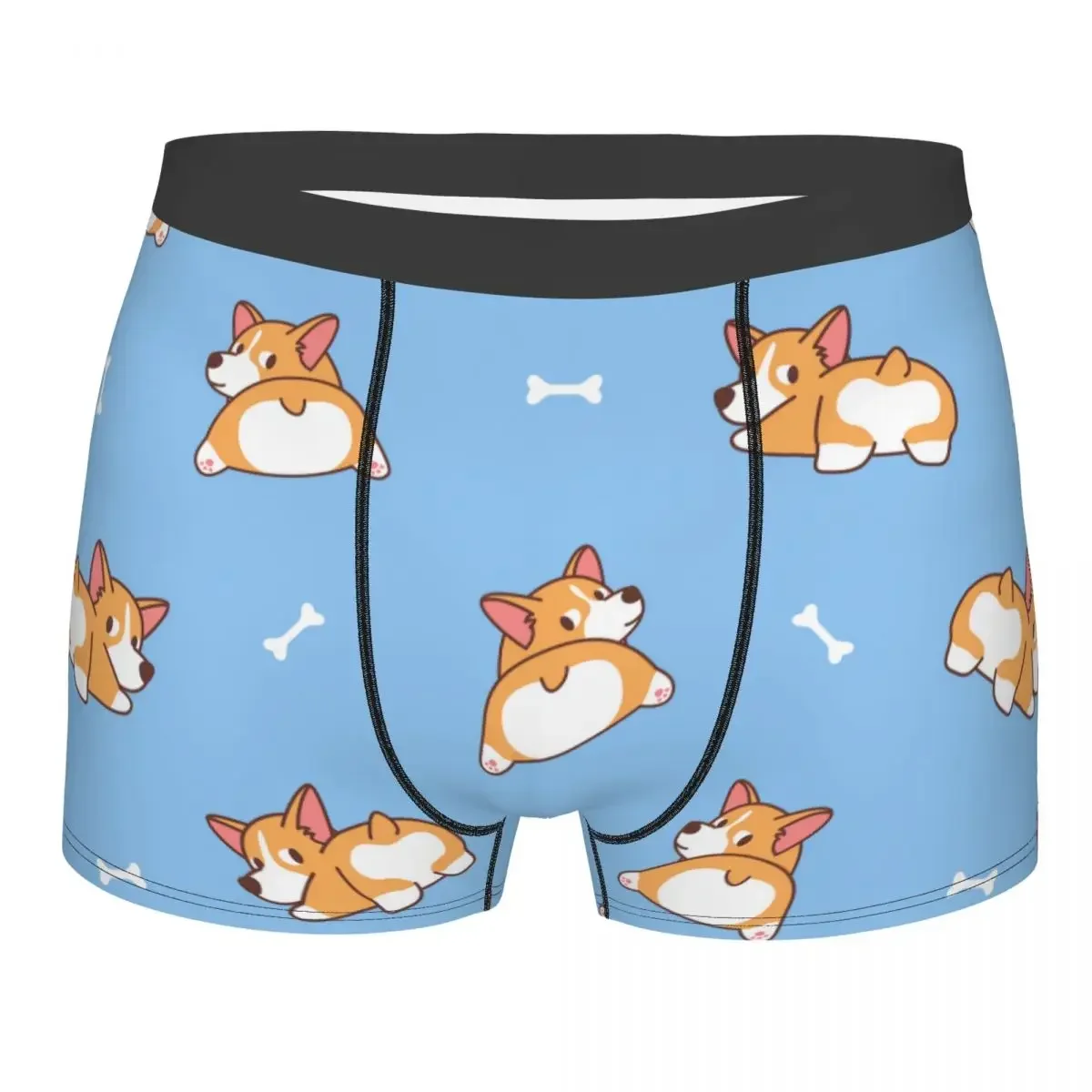 Hot Boxer Cute Welsh Corgi Dog Shorts Panties Briefs Men Underwear Animal Breathable Underpants for Male Plus Size