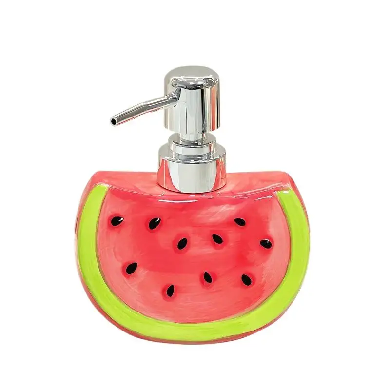 

Laundry Detergent Bath Lotion Storage Watermelon Shaped Ceramic Dispenser Bottle For Hand Soap Creative Press Pump Bottle
