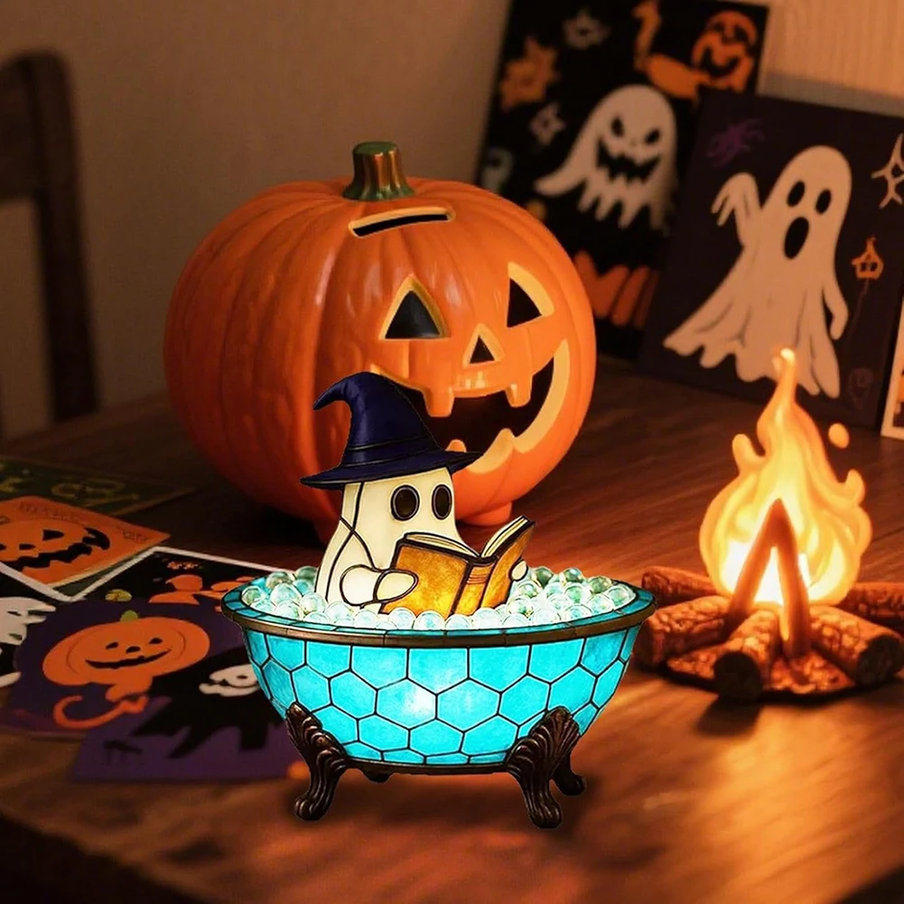 Ghosts Bubble Bath Lampa, lampa Ghosts for Halloween, urocza wielofunkcyjna kolorowa lampa LED do pomieszczenia w pomieszczeniu pomieszczenia