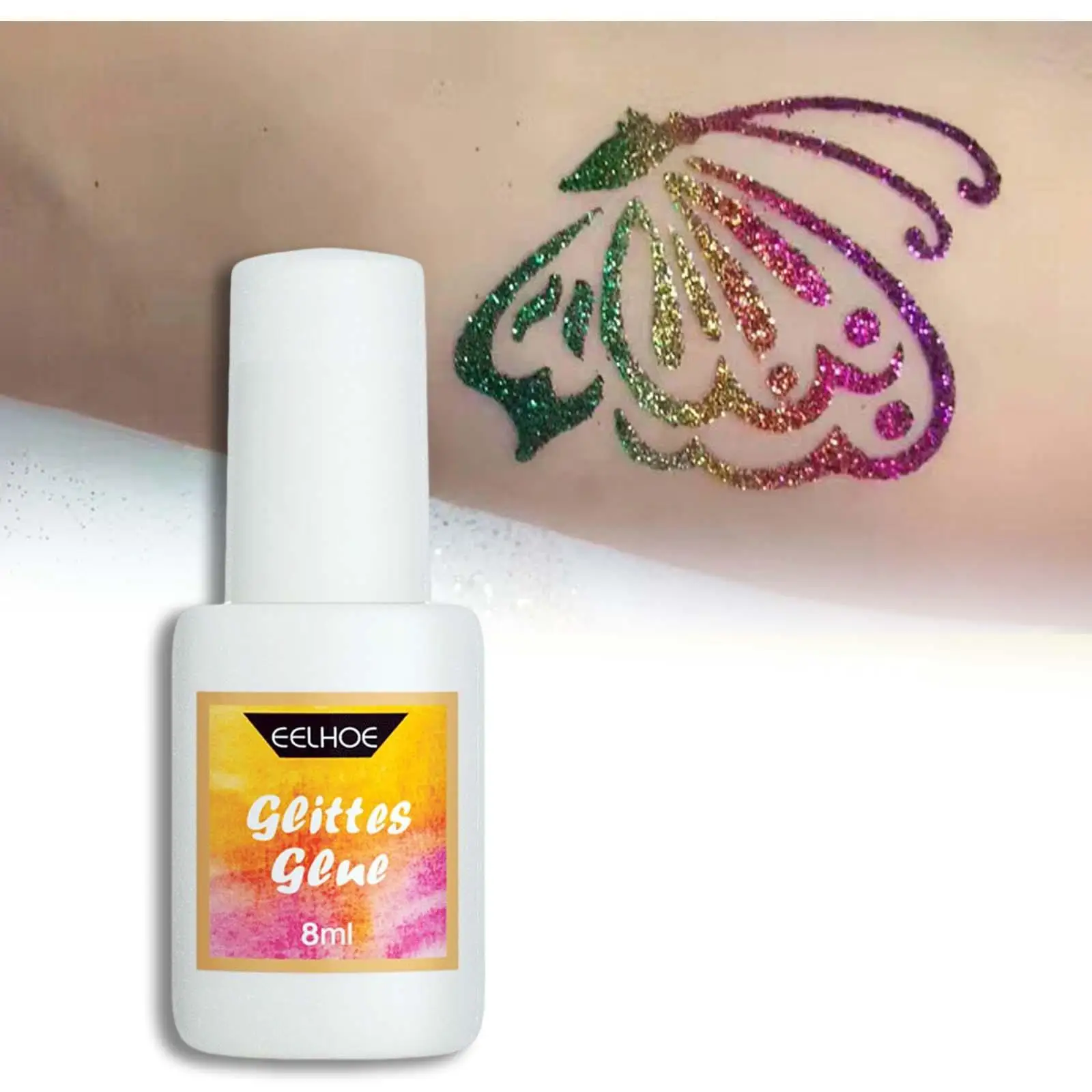 Pegamento de piel con purpurina, polvo facial y corporal, Gel de pintura para Festival de Carnaval