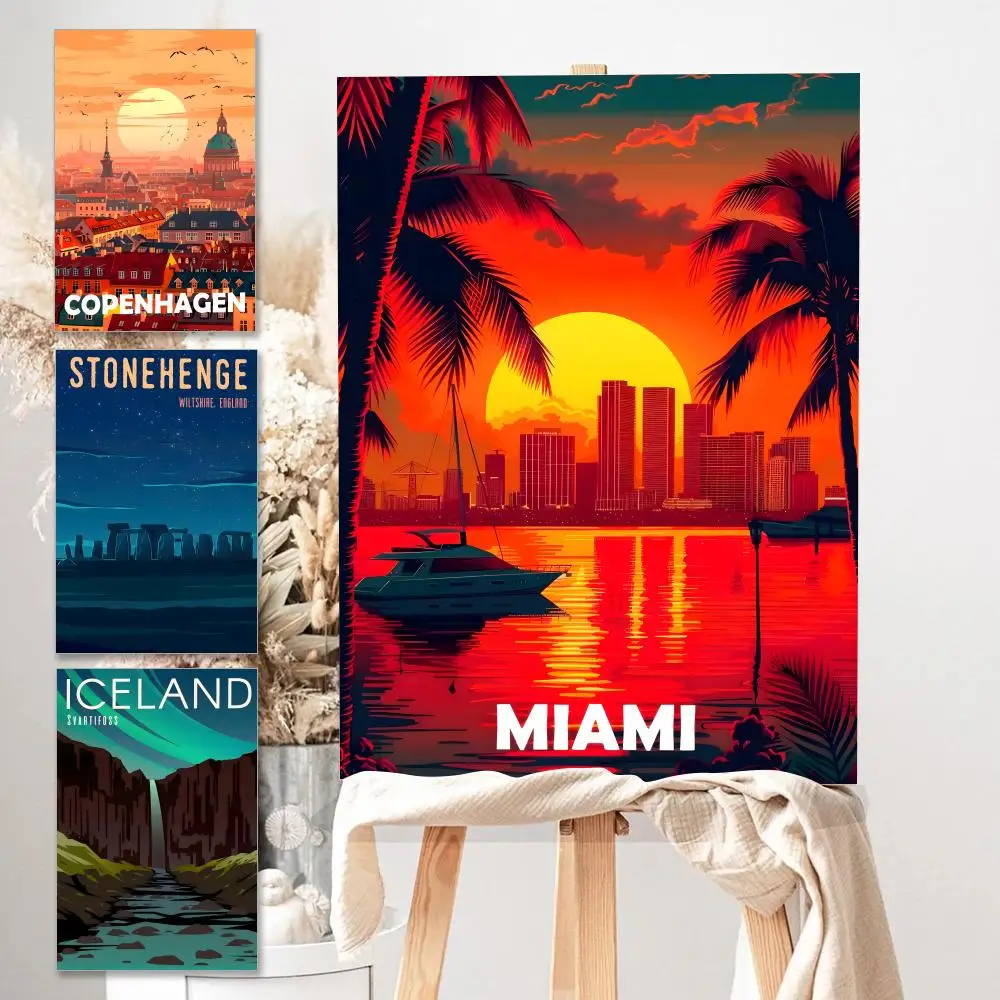 Nordic Travel Cities Africa Morocco Tanzania Namibia Arabic Poster Wall Art Poster Sticker For Living Room Bar Home Decoration