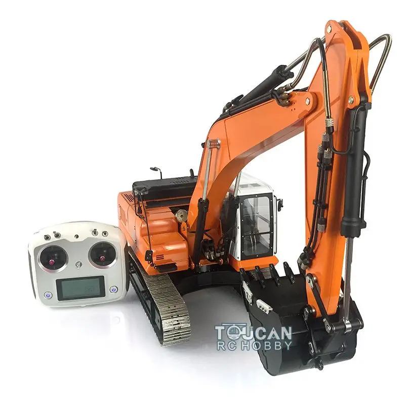 Gifts LESU 1/14 AC360 Hydraulic RC Excavator Metal Tracks Radio Painted Orange KIT Controlled Digger Trucks Model THZH0899-SMT2