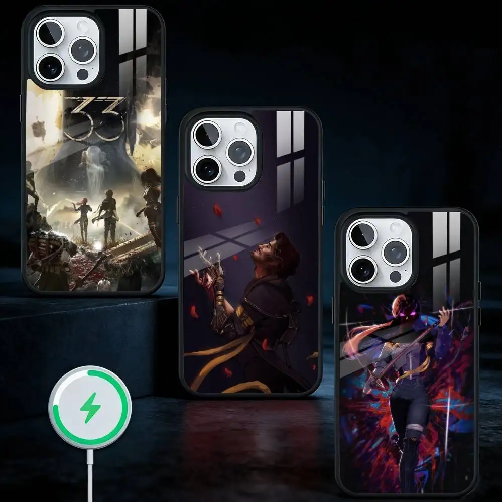 

C-Clair O-Obscur E-Expedition 33 Phone Case For iPhone17,16,15,14,13 Plus,Pro Max Magnetic For Magsafe Wireless Charging