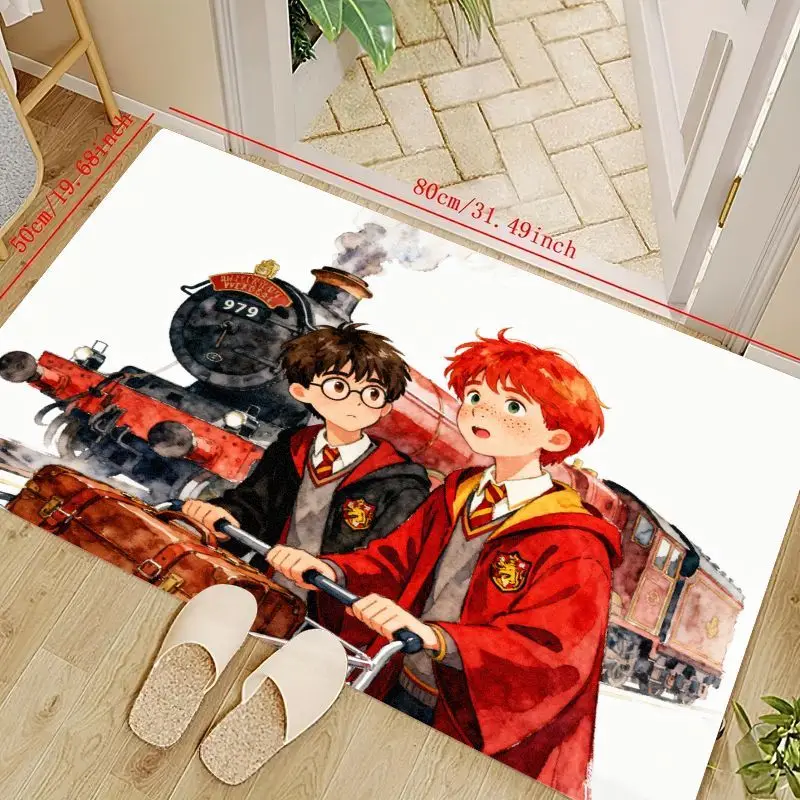 

1 шт., коврик для пола в стиле аниме «Гарри Поттер», кавайный напольный коврик, коврик для путешествий поездью Magic Wizard, нескользящий коврик в милом стиле Хогвартса