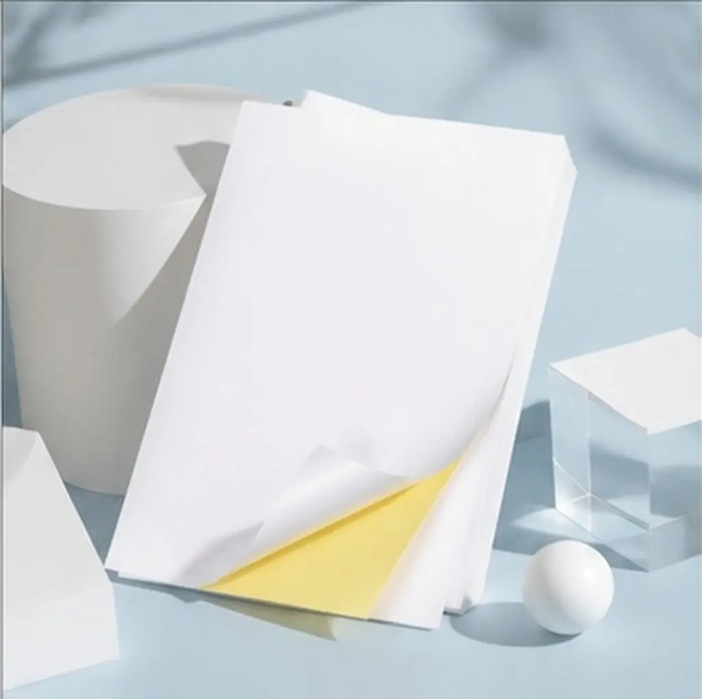 100Sheets Sticker Paper Matte High Durability Printable Sticker Sheets for Inkjet Laser Printer Strong Adhesive DIY Large White