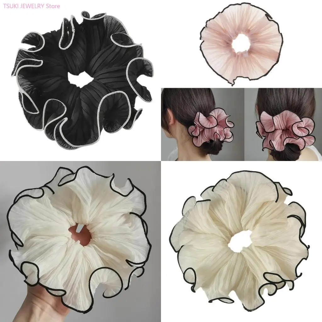 

62KE Грязный пучок для волос, кружевные резинки для волос, держатель для волос с хвостиком, элегантные украшения