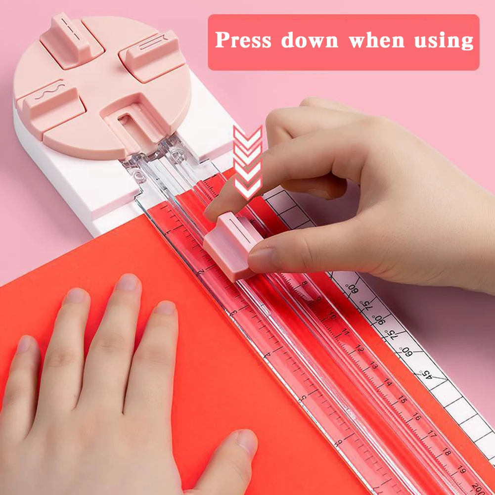 

4-In-1 Manual Paper Trimmer Multi-Functional Handheld Craft Paper Cutting Tool Press-Type Scrapbook Cutter For Cutting Postcard