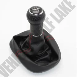 For Seat Leon 2000 2001 Toledo 1999 2000 2001 Car-Styling 5 Speed Gear Lever 23 mm Hole Car Shift Knob Leather Boot Red Line