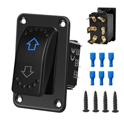 Reverse Polarity Momentary ON Switch Panel 12V Blue Led Light Bar ARROWS 3-Way DPDT For Car Boat Truck Motor Polarity Reversing