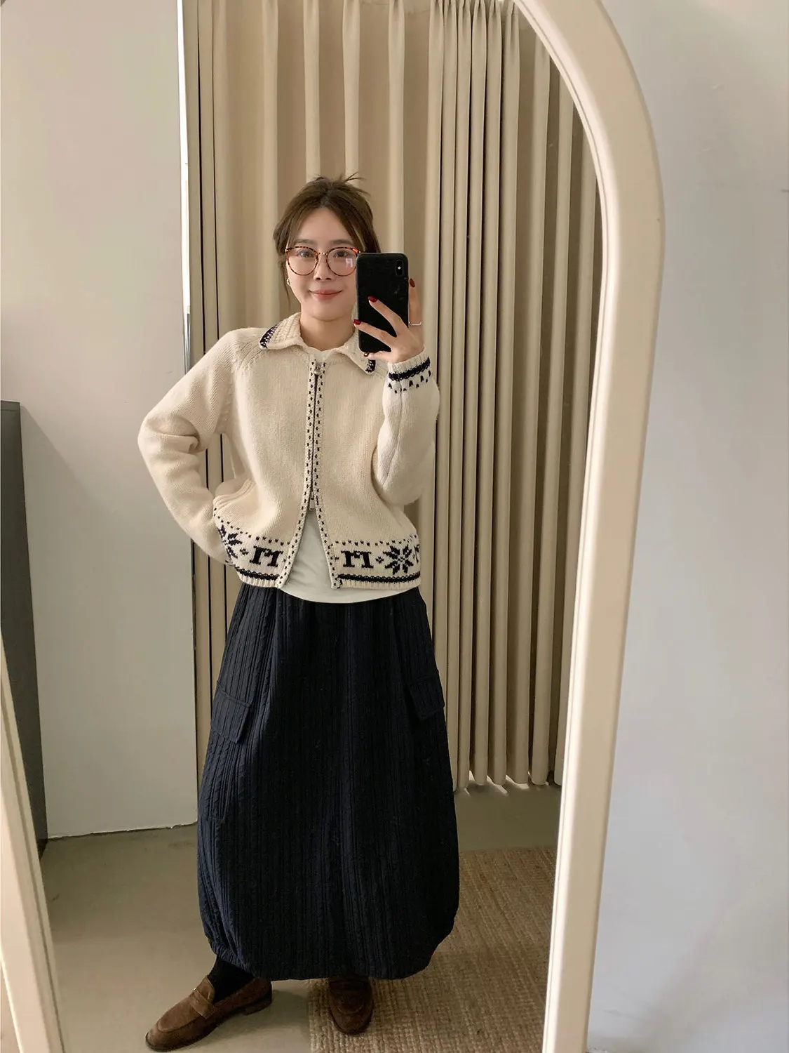 

HGHEYGIRL Зимний утепленный свободный свитер с узором «снежинка» из шерсти, на молнии, в корейском стиле, шикарный, с цветными блоками, с длинными рукавами, женский вязаный топ