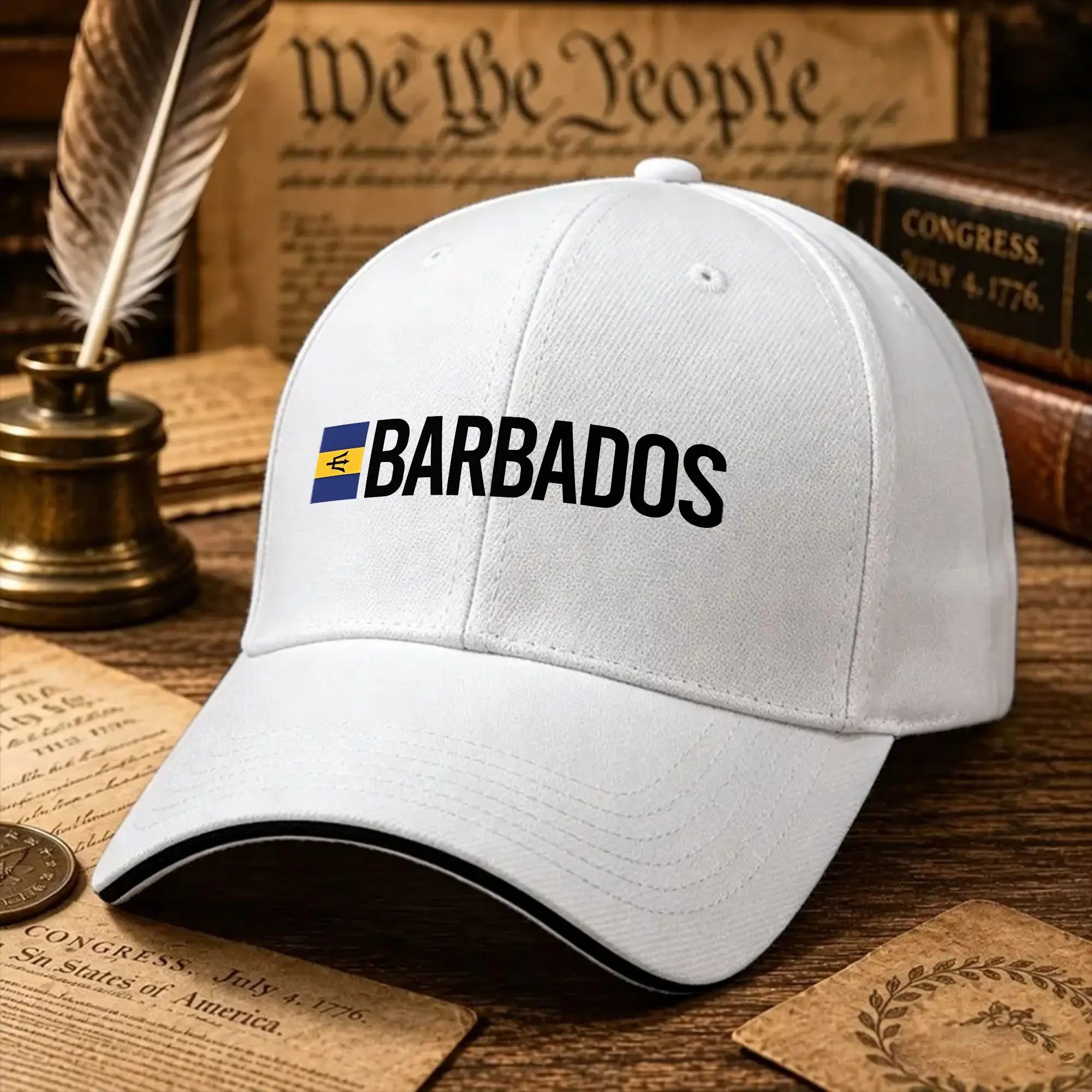 Barbados Country Flag - Minimal Design Collection  Baseball Cap Cool Hip Hop Hats Summer Women Men Running Hippie Baseball Caps