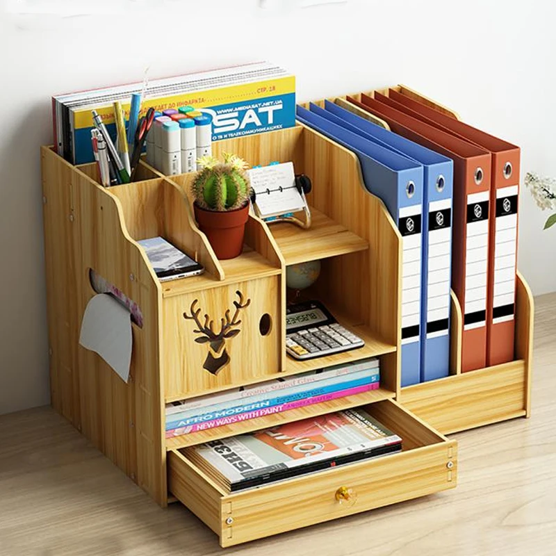 Large Capacity Drawer Storage Box Stacking Desk Organizer Stationery Sundries Containers Office Storage Rack Bookshelf