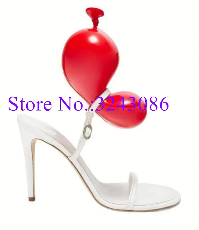 New Arrival Balloon Decor Sandals Lady Fashion Stiletto Heel Slippers Sexy Slip-on Pumps Woman Runway Shoes Dropship