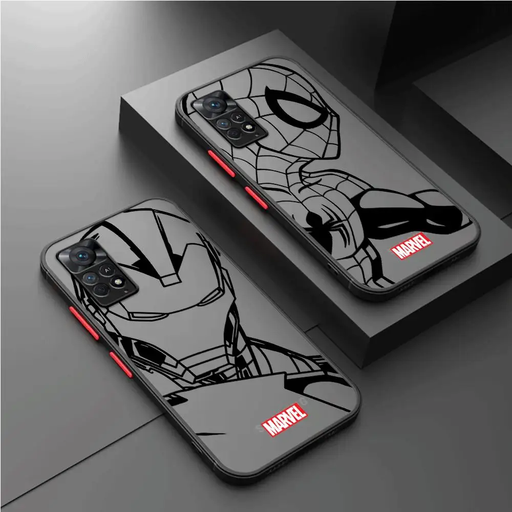 Marvel Spiderman Ironman Phone Case for Xiaomi Redmi Note 7 8T 8 Pro 9S 9 Pro 10 Pro 10S 11(11S) 11ProPlus5G 12 Pro 12S Cover