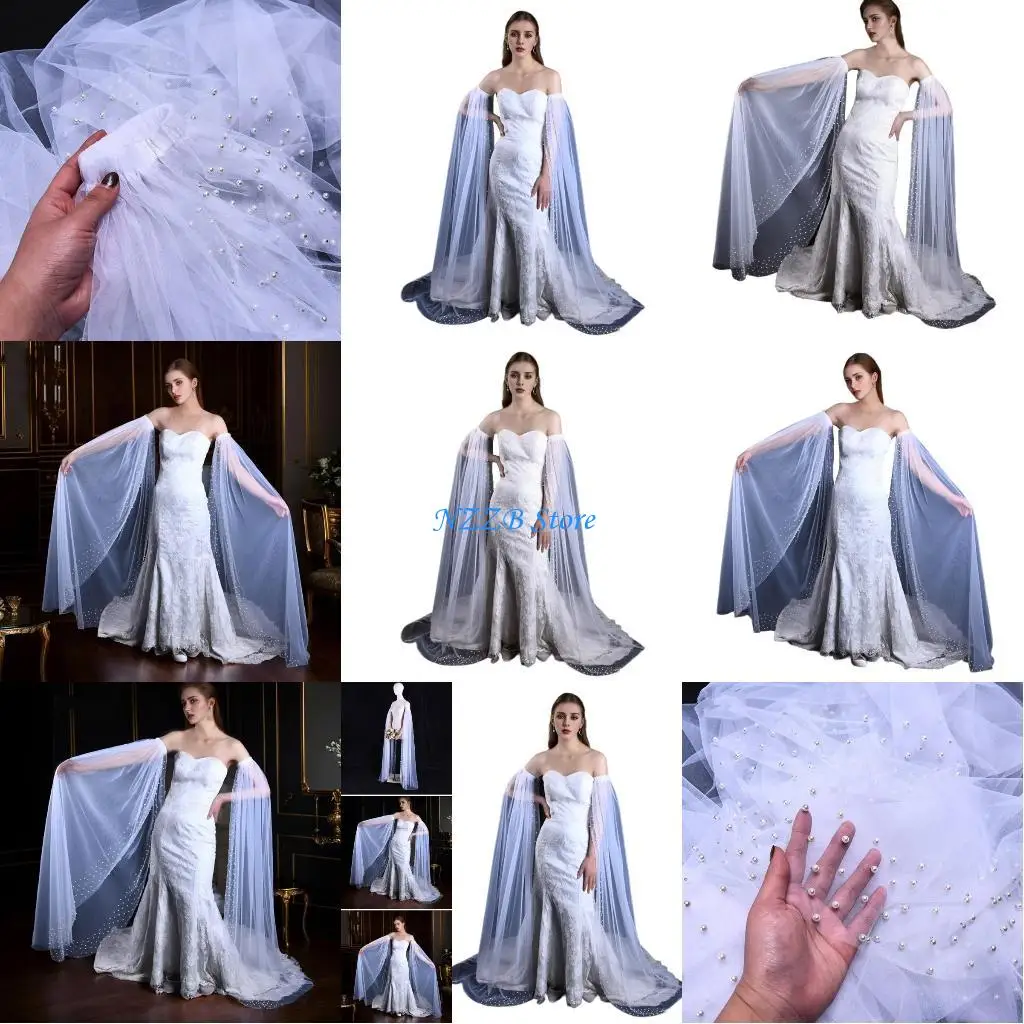 

T21F Detachable Long Cuff Sleeves Wedding Dress Arm Sleeves for Bride Party Armwear