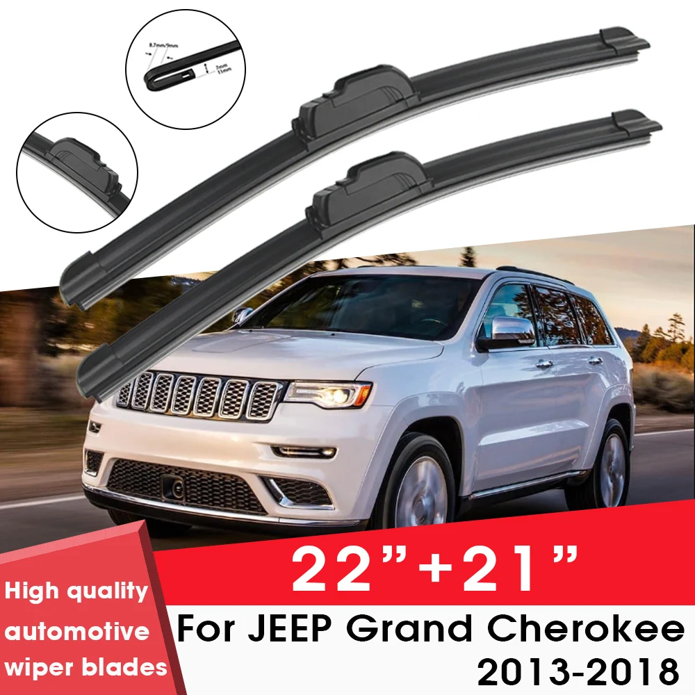 

Car Wiper Blade For Jeep Grand Cherokee 2013-2018 22"+ 21" Windshield Windscreen Clean Naturl Rubber Car Wipers Accessories