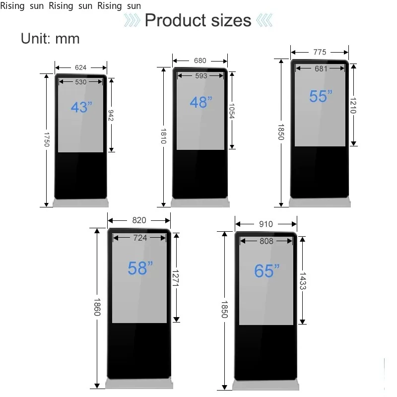 

55 Inch FHD Commercial Banner Time Switch Lcd Led Touch Screen Advertising Display