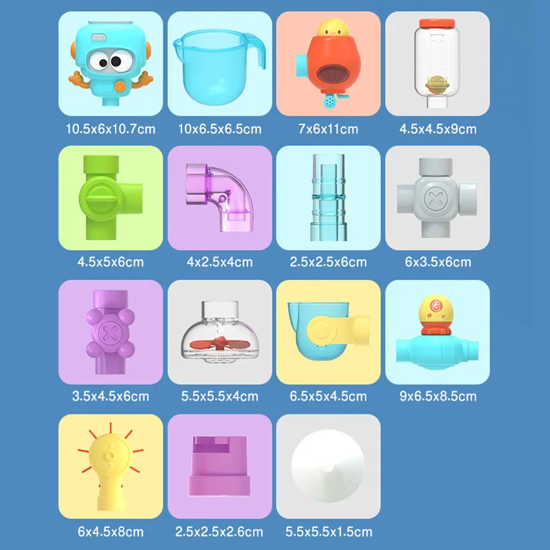 아기 목욕 장난감 욕조 DIY 파이프 튜브 물놀이 스프레이 수영 욕실 장난감 유아용 욕조 폭포 장난감