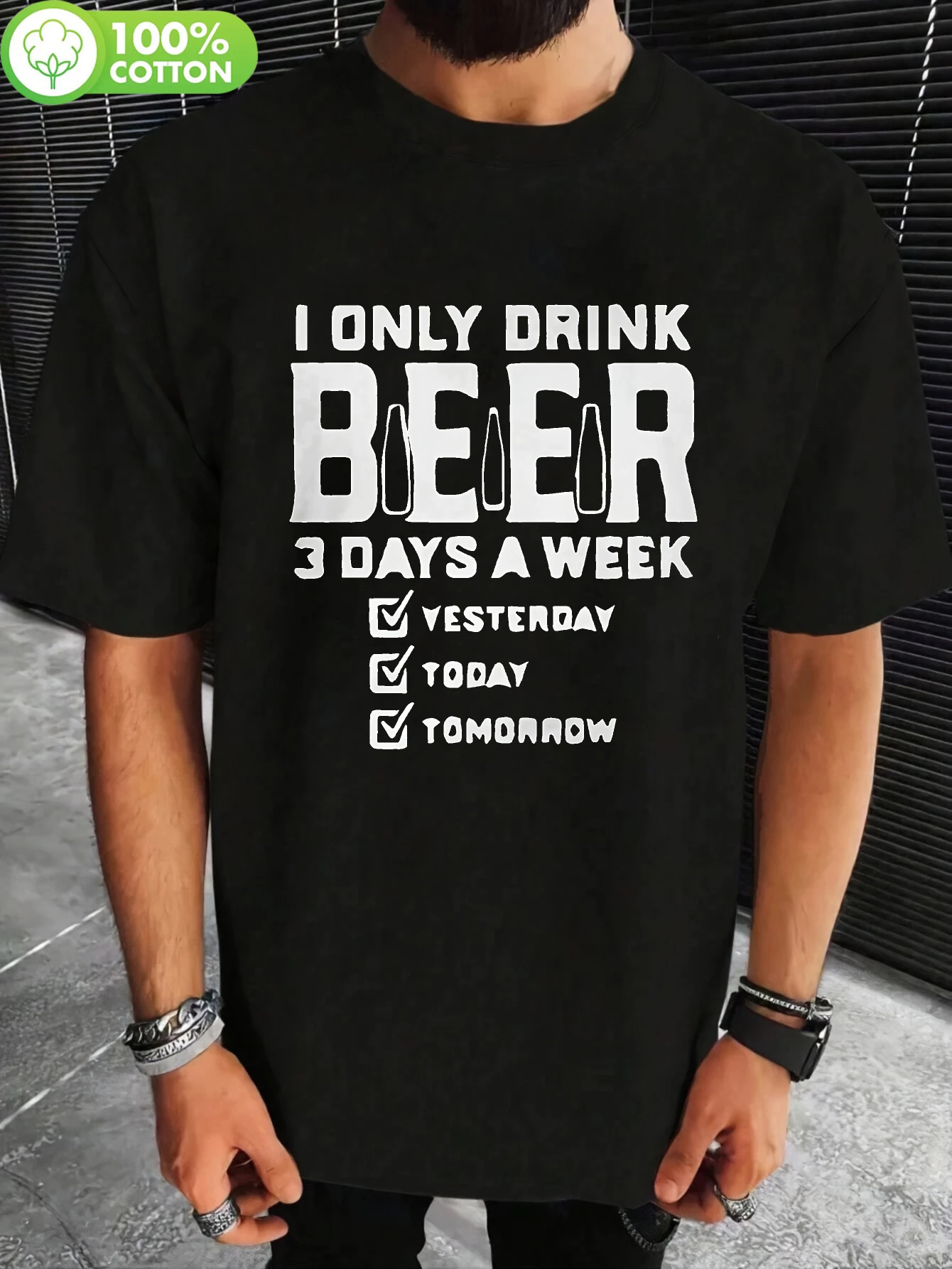 2026 1pc Men'S Funny Beer Lover T-Shirt - 
