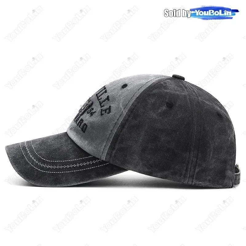 New style washed old letter embroidered cap trendy men's outdoor fashion personality street sun visor baseball hat