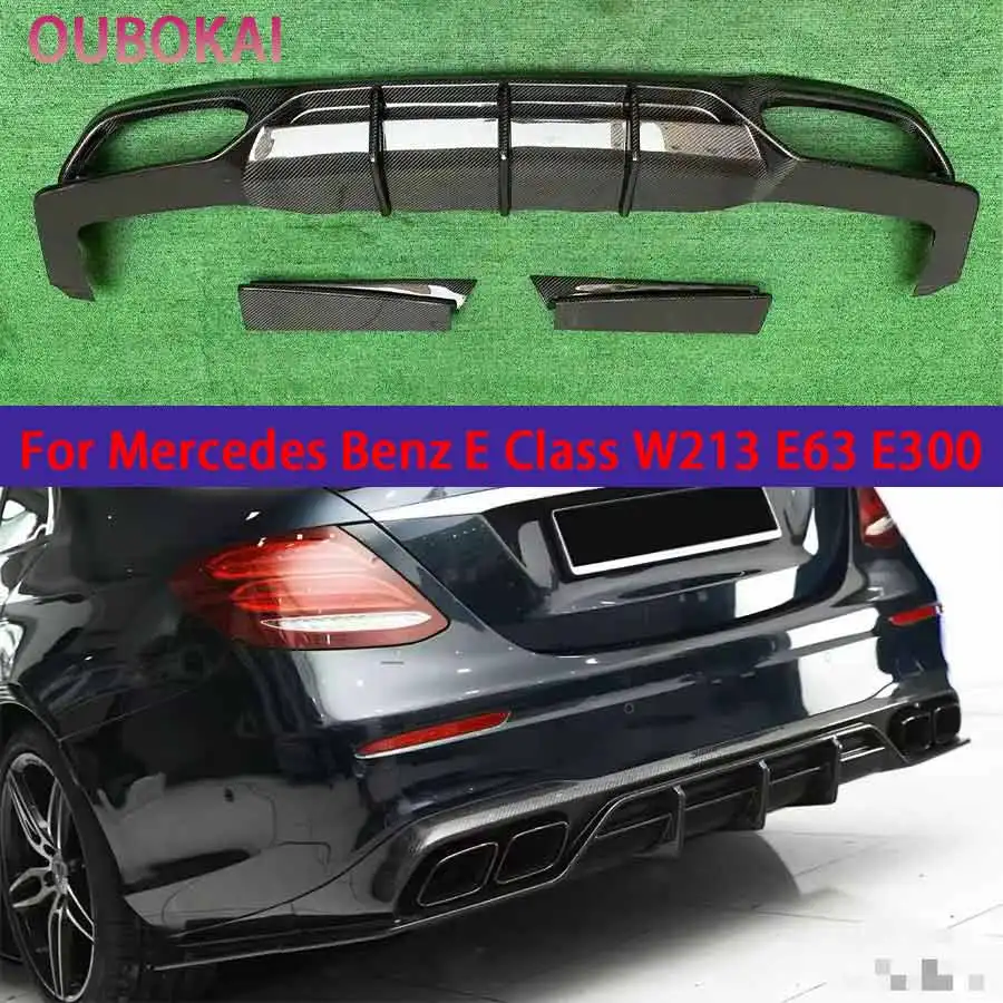 Für Mercedes Benz E-Klasse W213 E63 E300 Carbonfaser-Hecklippe Auto-Heckstoßstangen-Diffusor Heckspoiler FD Autoteile