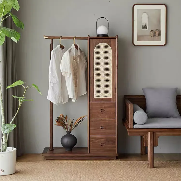 

North America, Black Walnut, Coat Rack, Japanese Simplicity, Versatile, Household