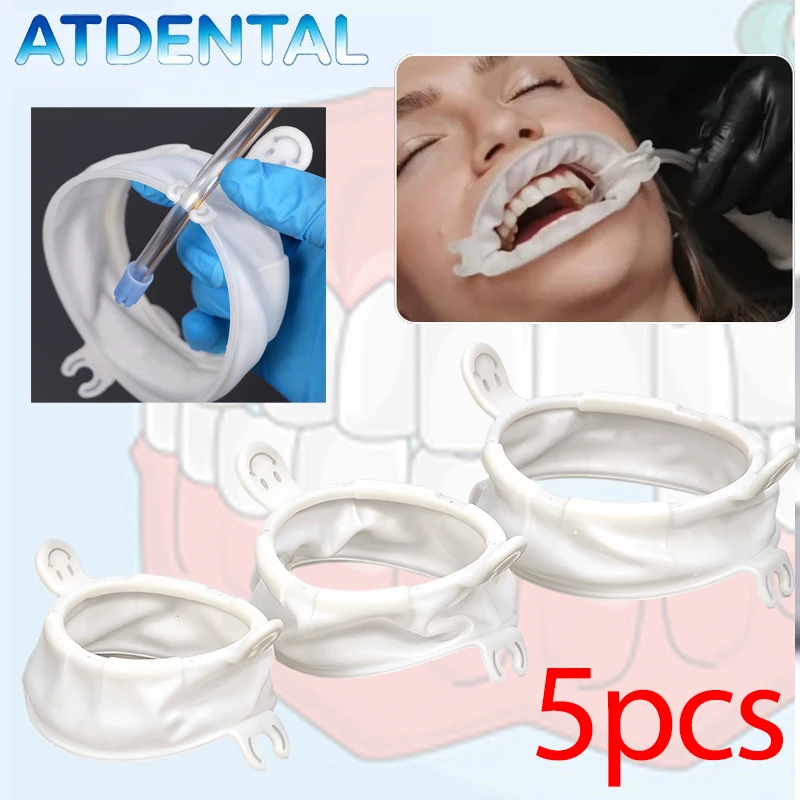 

5Pcs Dental Rubber Dam Cheek Retractor Mouth Support Holding Saliva Ejector Suction Tube O Shape Mouth Opener Dentistry Material