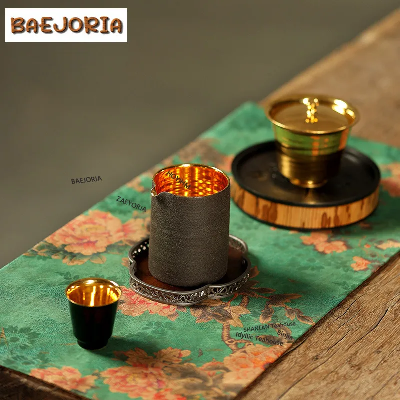 BAEJORIA Ancient Tin Rock Crabapple Coasters Creative Hot Pad For Coffee Cups Saucer Heat Insulation Placemats Cup Holder Cafes