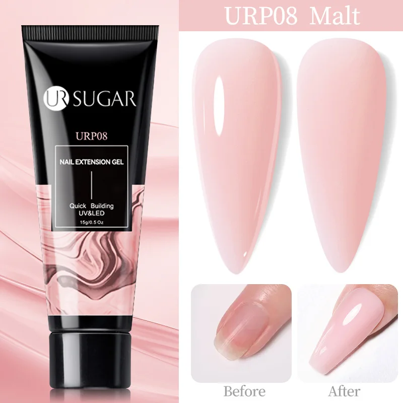 UR SUGAR 15 ml Quick Extension Nagelgel Nude Pink Milk White Gel Nagellack Soak Off UV LED Semi Permanent Nails Art Maniküre