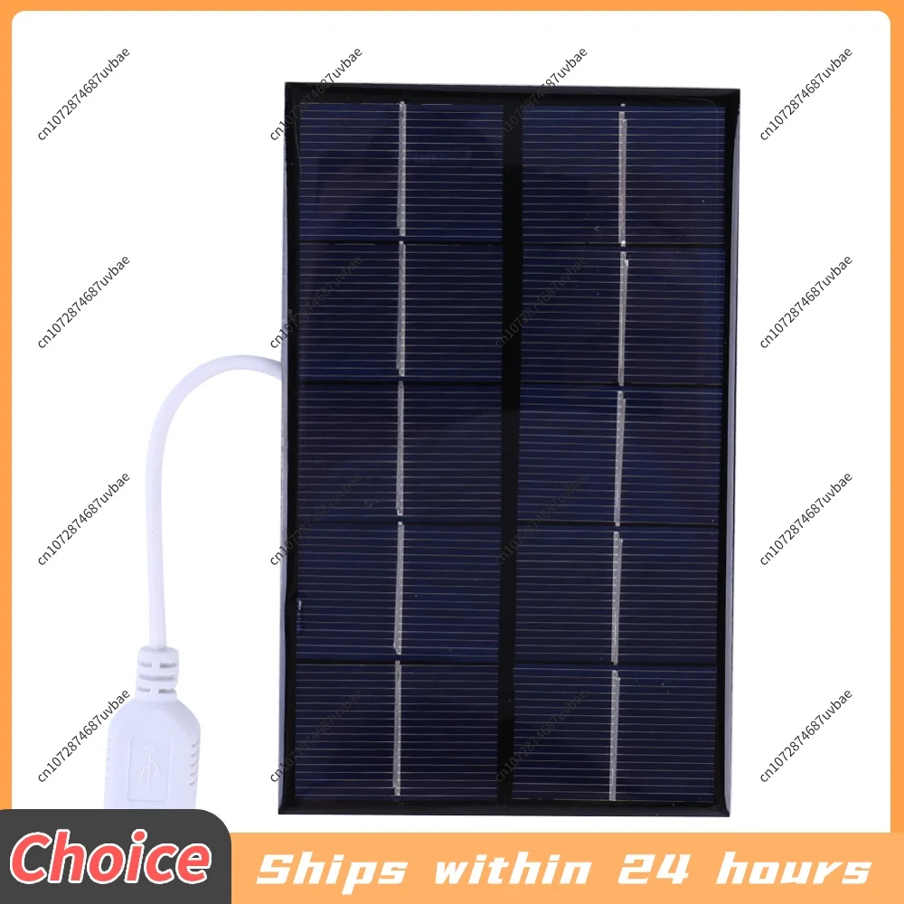 5W 5V Portable Solar Panel Polysilicon USB Solar Panel Charger for 3-5V Battery/ Charging for Outdoor Camping