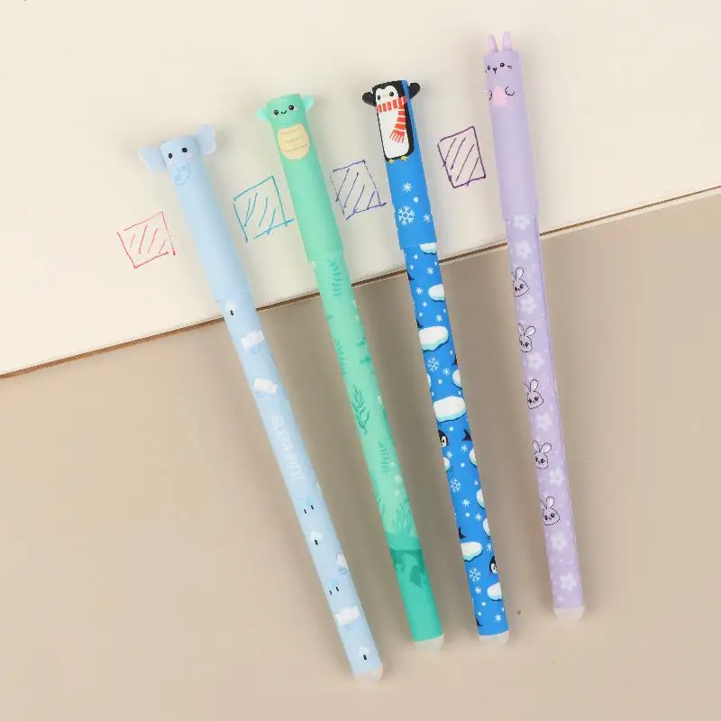 Smooth Writing For Office School Stationery Supplies 8Pcs Cartoon Animal Erasable Gel Pens 0.5mm Colorful Ink Ballpoint Pens view 5
