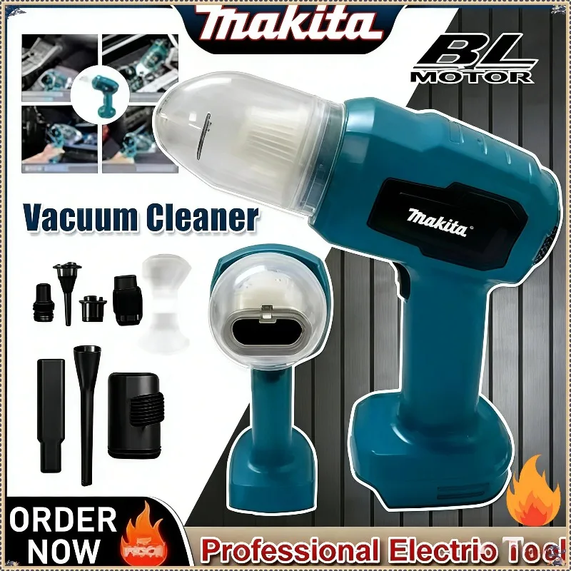 

Мини-пылесос для автомобиля Makita 18V, многофункциональный, портативный, перезаряжаемый, для сбора пыли, совместим с аккумуляторами Makita.