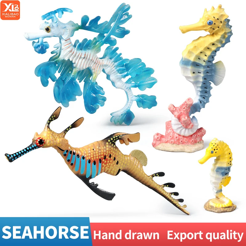 Simulação oceano hipocampo dragão do mar modelo animal marinho figura de ação pvc brinquedo colecionável em miniatura para crianças tema vida marinha