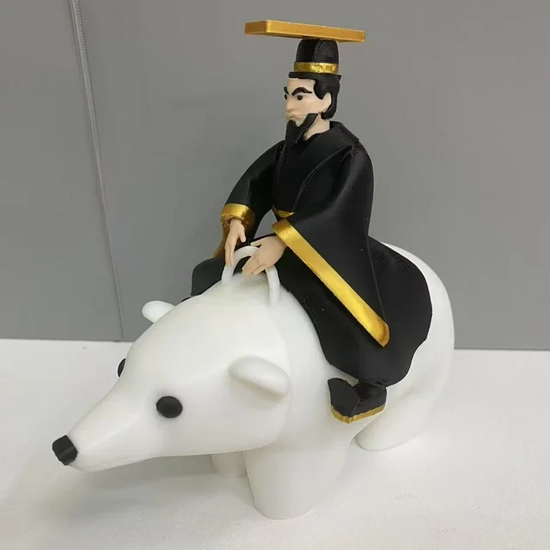 Qin Shi Huang Riding Polar Bear Funny 3D Desk Ornament, Qin Shi Huang Polar Bear Figurine Decoraions for Christmas Halloween