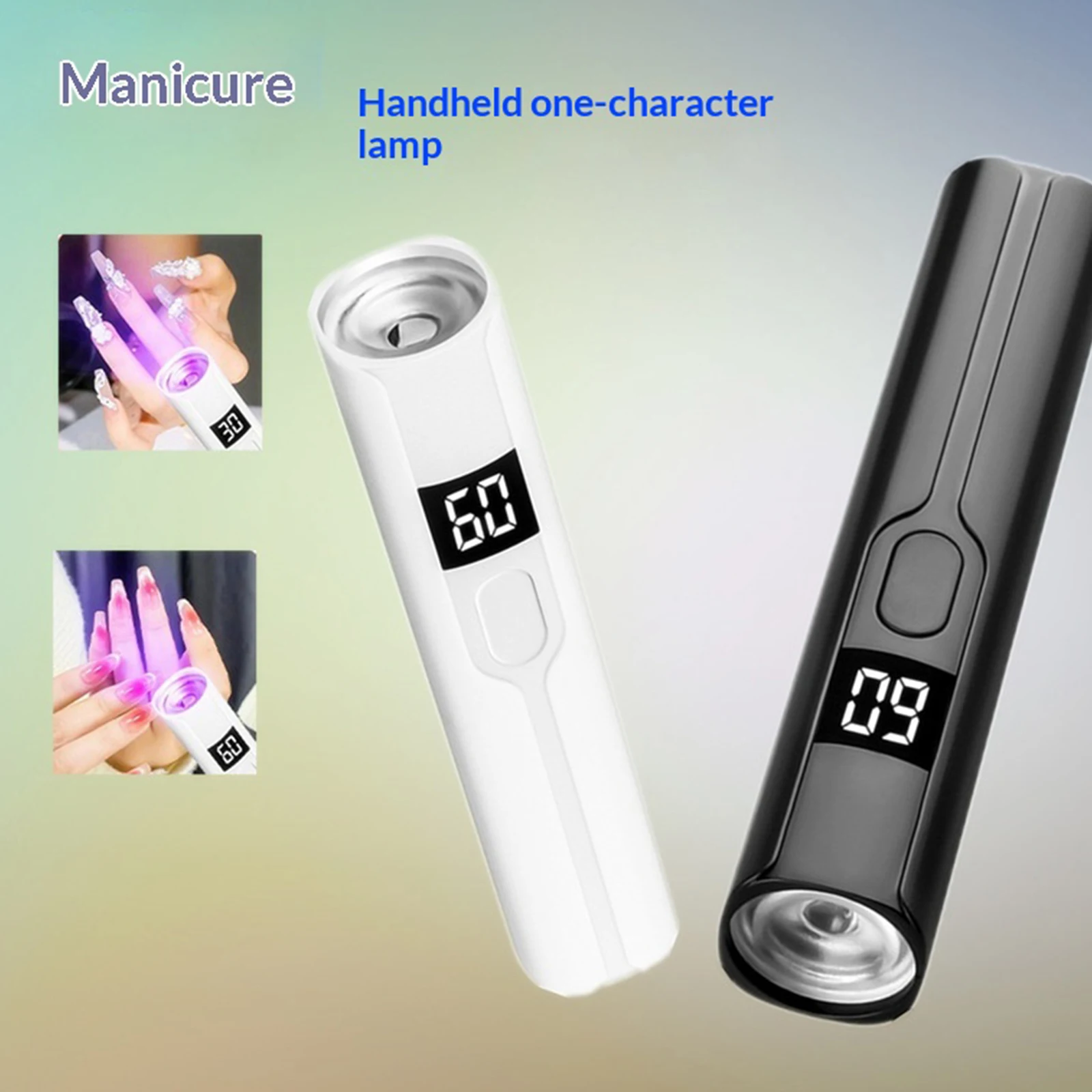Digital Display New UV 365 Purple Light Rechargeable Mini UV LED Nail Lamp Banknote Detection Fluorescent Flashlight Nail Dryer