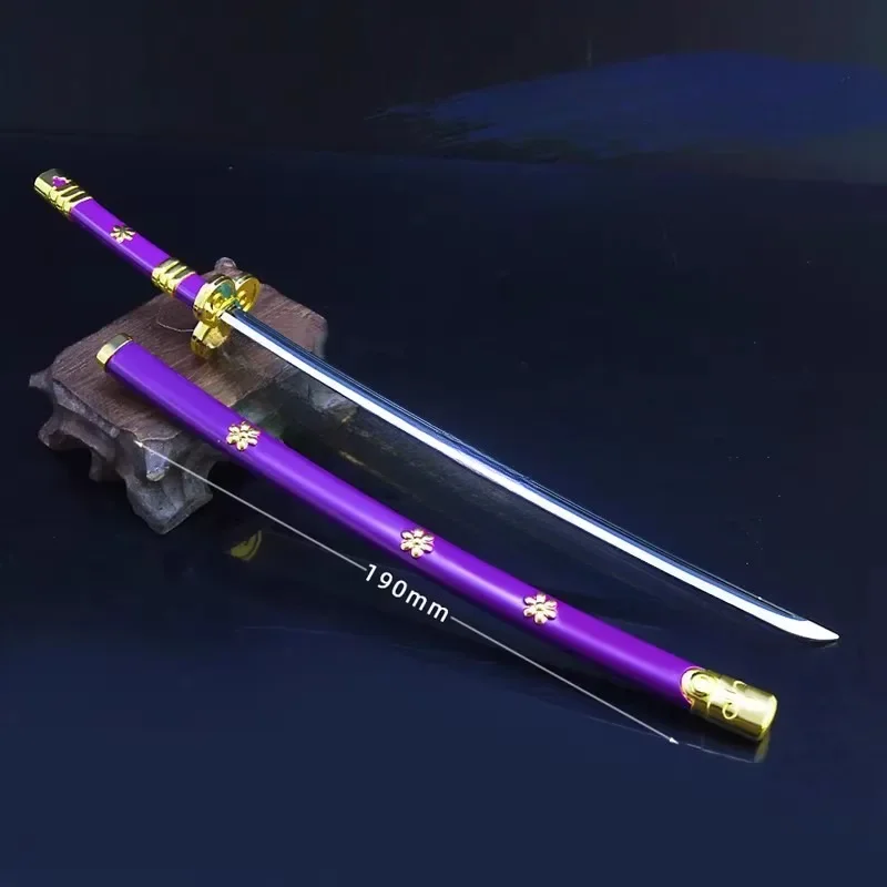 26Cm Een Pieca Roronoa Zoro Zwaard Wapen Sleutelhangers Anime Metalen Model Samurai Zwaard Wapen Model Sleutelhanger Decoratie Geschenken speelgoed