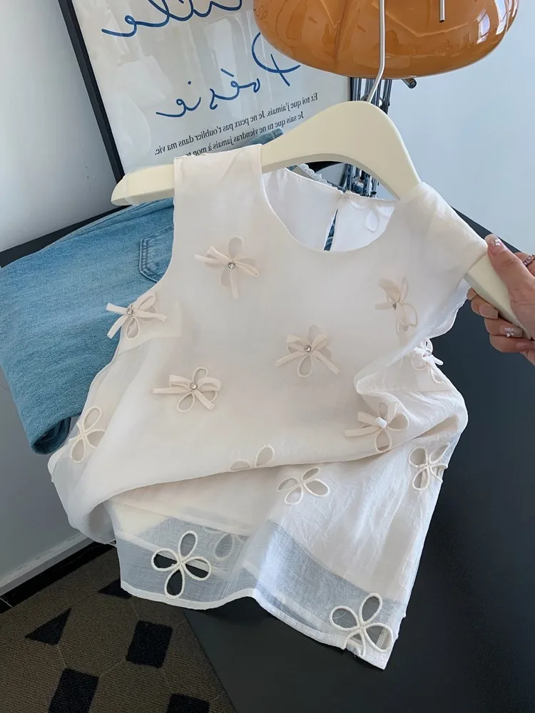 Coreano dolce nodo cinturino allentato lavoro irt donna estate riduzione dell'età unico bellissimo top casual sle vestibilità ampia