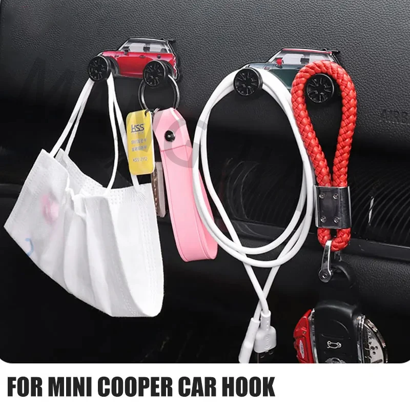 Car Hooks Organizer Storage Hanger For USB Cable Headphone Key Storage Car Accessory Car Adhesive Alloy Hook Hanger Decorations