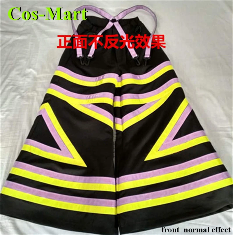 

Cos-Mart Ghost Dance Pants Fluorescent Reflective Street Dance Hip-hop Pants Night Cosplay Costume Flared Pants Trousers