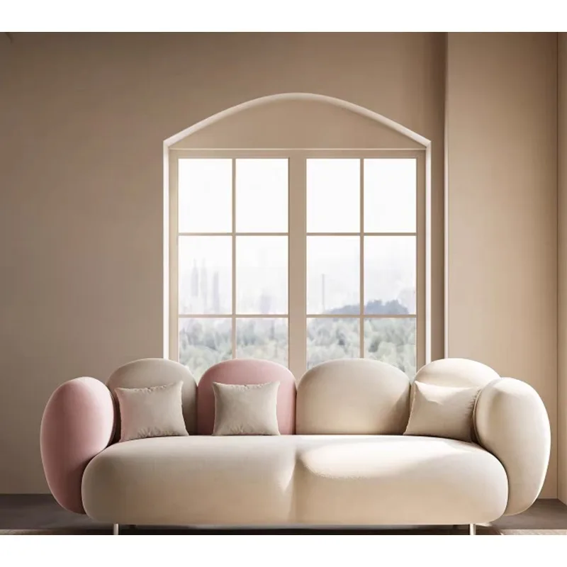 Small apartment sofa bedroom living room modern Internet celebrity double reception fabric small sofa
