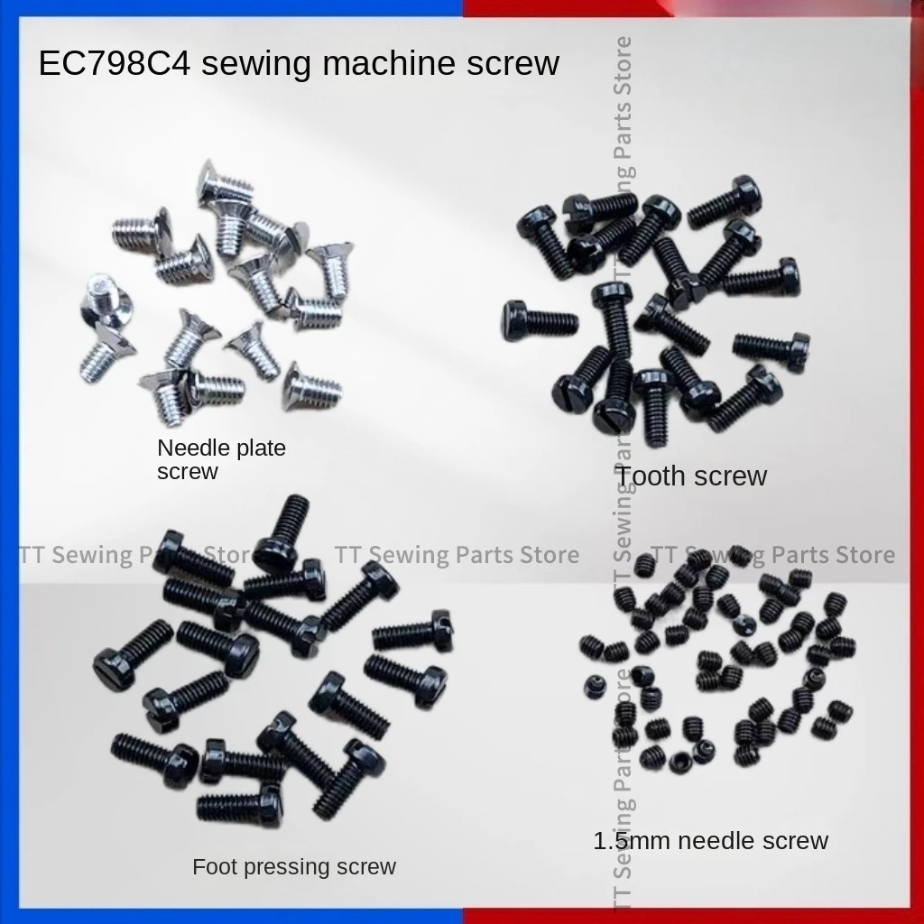 10PCS 8mm Needle Plate Screw 10mm Teeth Feed Dog Screws Presser Foot Screw for Jack Ex 798 C4 E4 Overlock Sewing Machine