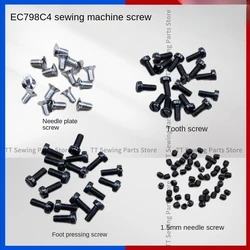 10PCS 8mm Needle Plate Screw 10mm Teeth Feed Dog Screws Presser Foot Screw for Jack Ex 798 C4 E4 Overlock Sewing Machine